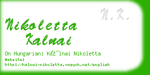 nikoletta kalnai business card